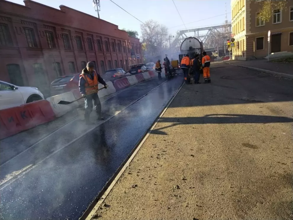 Обновление трамвайных путей проводят сразу в 3-х районах Санкт-Петербурга
