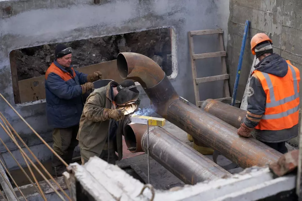 В Колпино проводят реконструкцию тепловых сетей