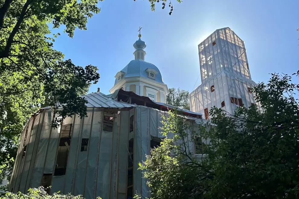 Реставрация фасадов Церкви Знамения у Царскосельского Лицея завершится до конца года