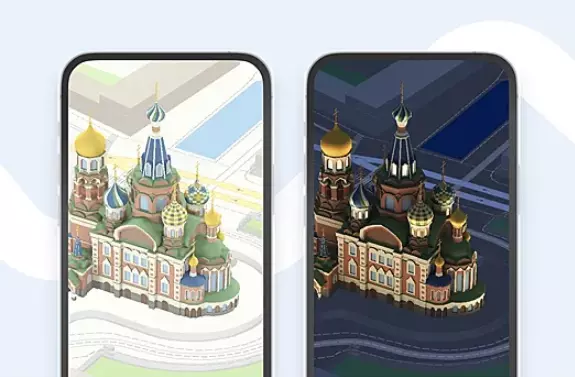 На Яндекс картах создали трехмерную «Аврору» и Эрмитаж