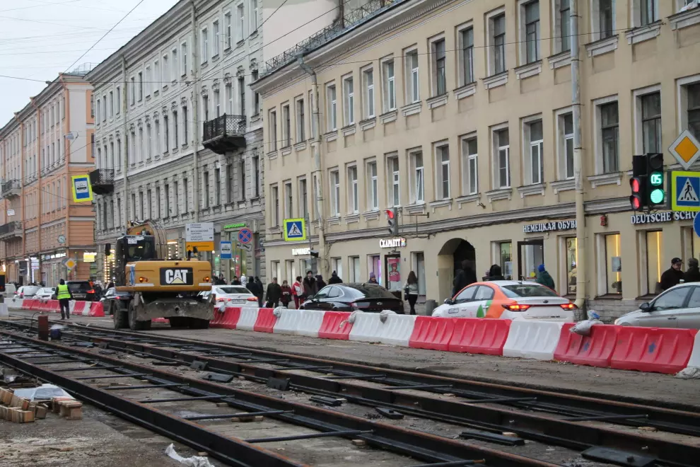 Ремонт трамвайных путей активно проводят в Санкт-Петербурге