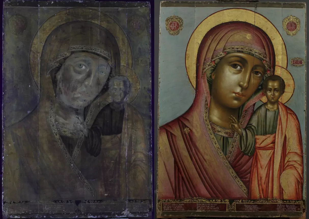 Петербургские мастера показали отреставрированную икону «Богоматерь Казанская» 