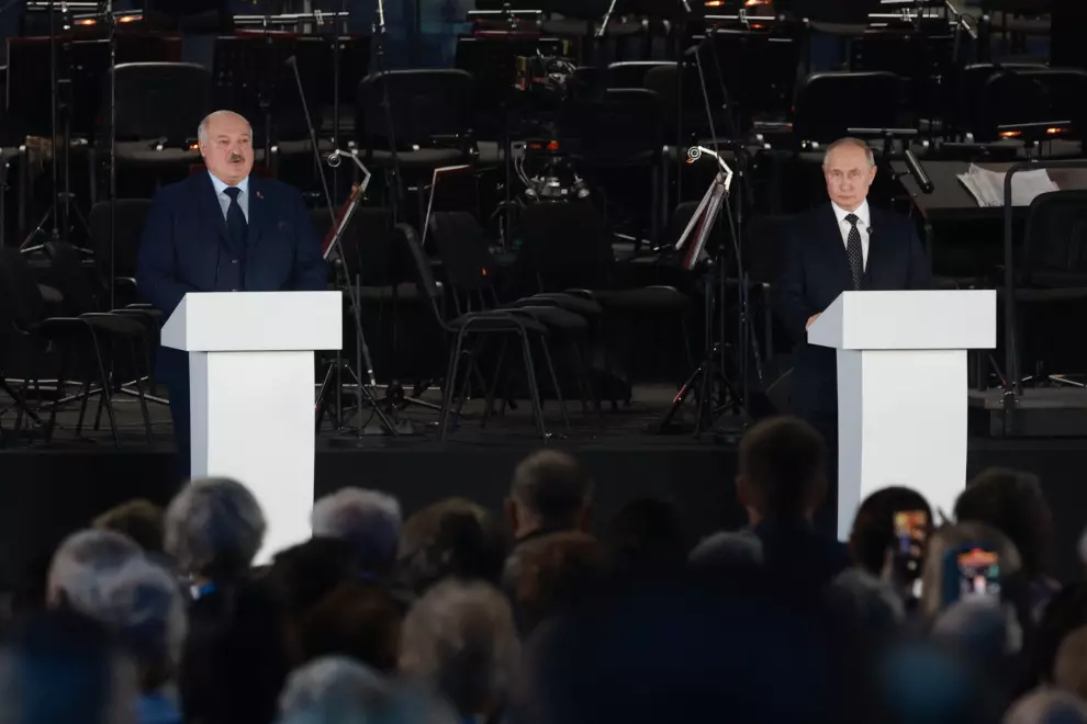 Президенты России и Беларуси выступили перед гостями концерта