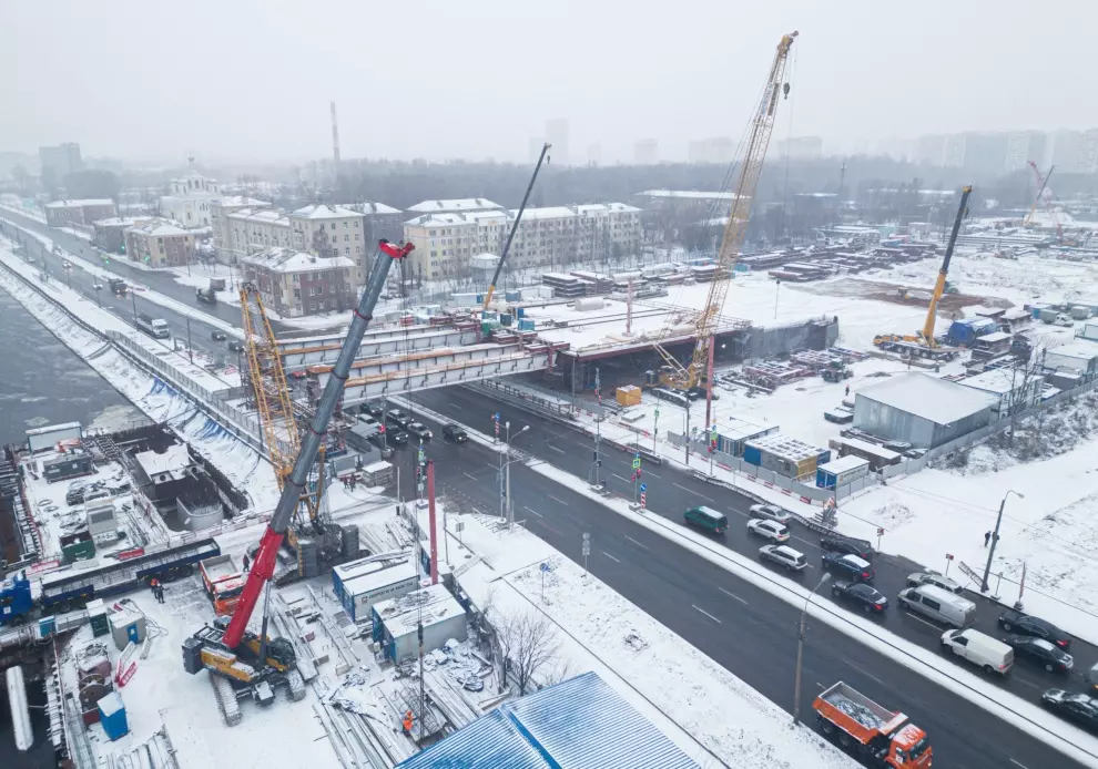 Завершен очередной этап строительства Большого Смоленского моста 